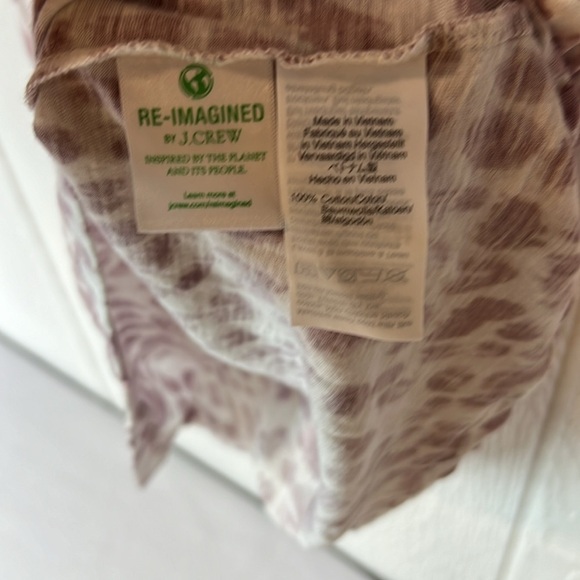 J. Crew White and Purple Leopard Print Top Medium - Picture 3 of 4